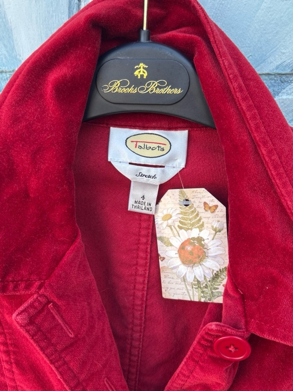 Talbots Red Corduroy Button-Front Jacket - Picture 2 of 3